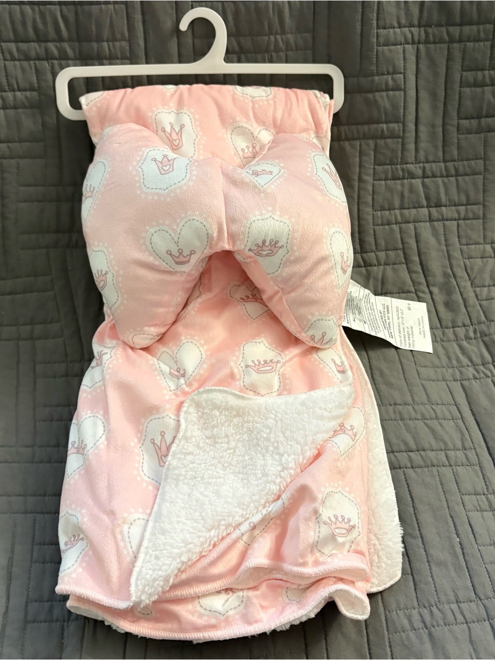 Pink Heart & Crown Sherpa-Lined Kids Bottoms